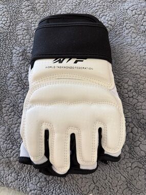 WTF World Taekwondo Federation White & Black Sparring Glove